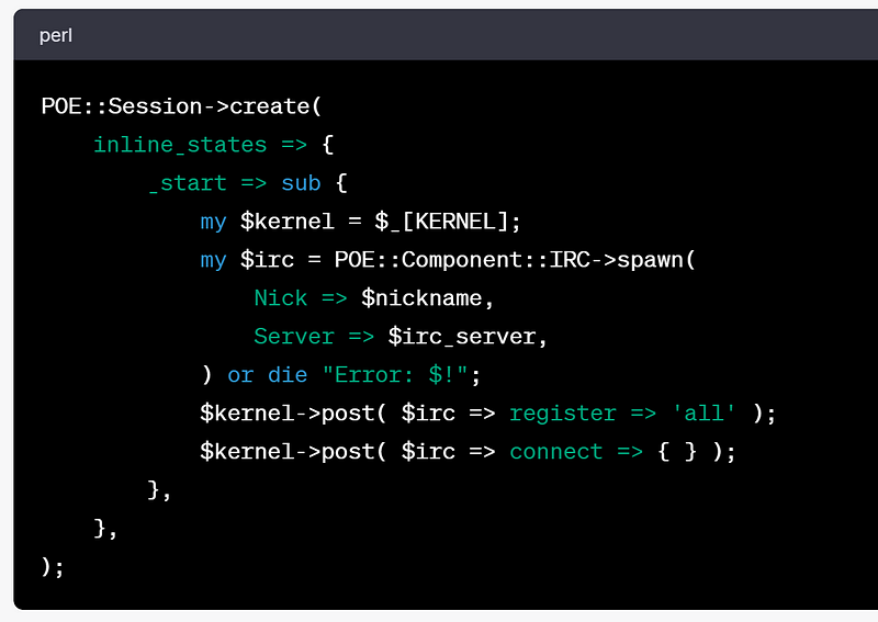 Establishing connection to IRC server