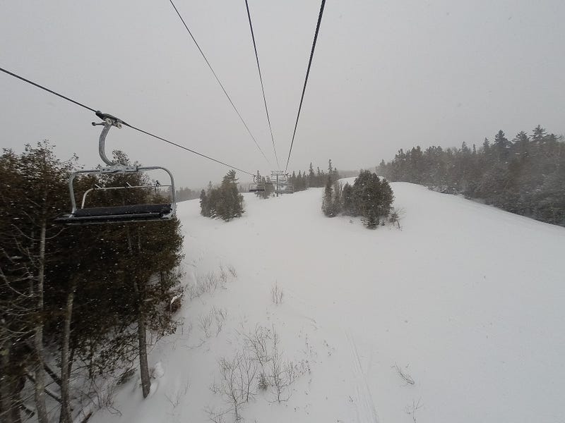 Enjoying the ski lift experience