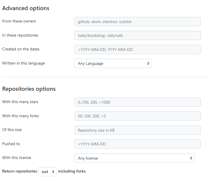 Use advanced search features in GitHub