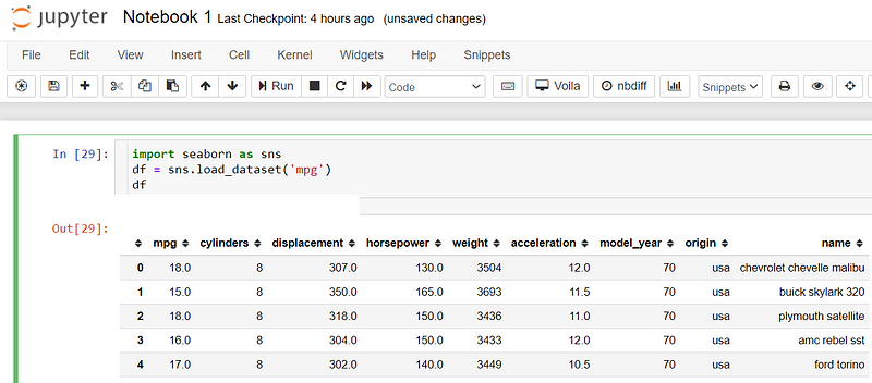 Storing variables in Jupyter Notebook