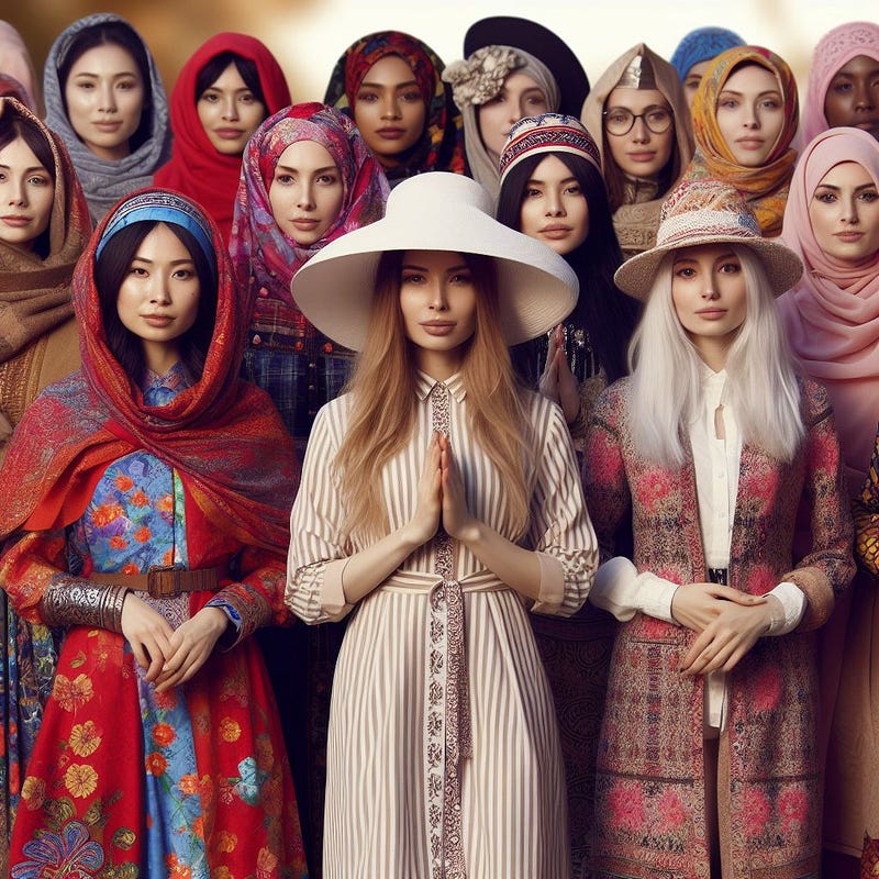 Women showcasing diverse styles and cultural influences.