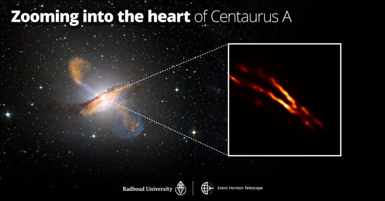 Detailed view of Centaurus A from Event Horizon Telescope