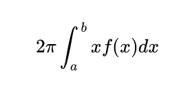 Integral representing a volume.