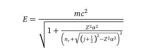 Dirac's energy equation for hydrogen