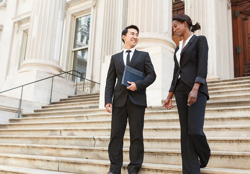 Elegant courtroom attire showcasing professionalism