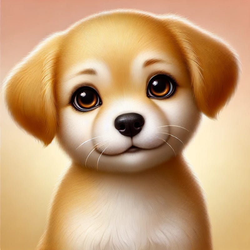 Artistic interpretation of a puppy drawing