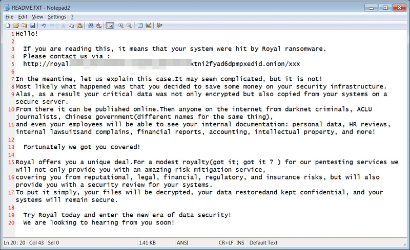 Royal Ransomware Overview