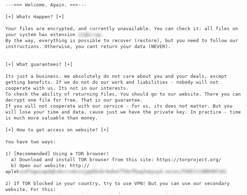 Sodinokibi Ransomware Details