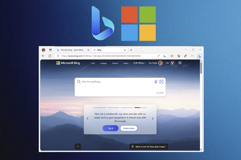 New Microsoft Edge and Bing interface