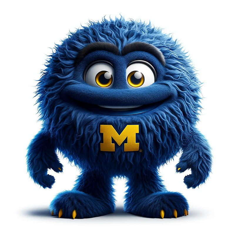 Big Blue mascot concept for University of Michigan