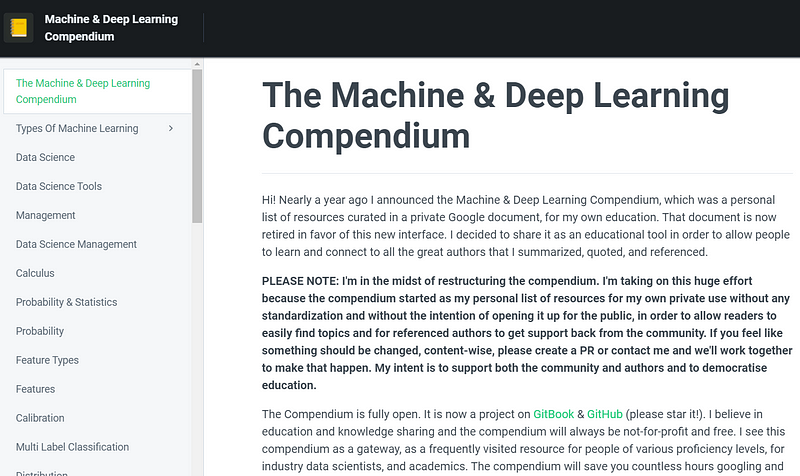 Overview of Data Science concepts in mlcompendium