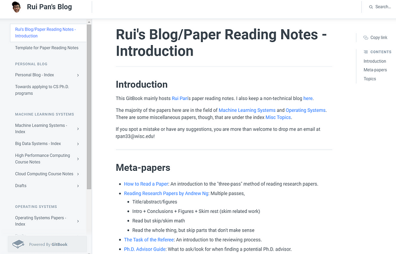 Learning resources on reading academic papers