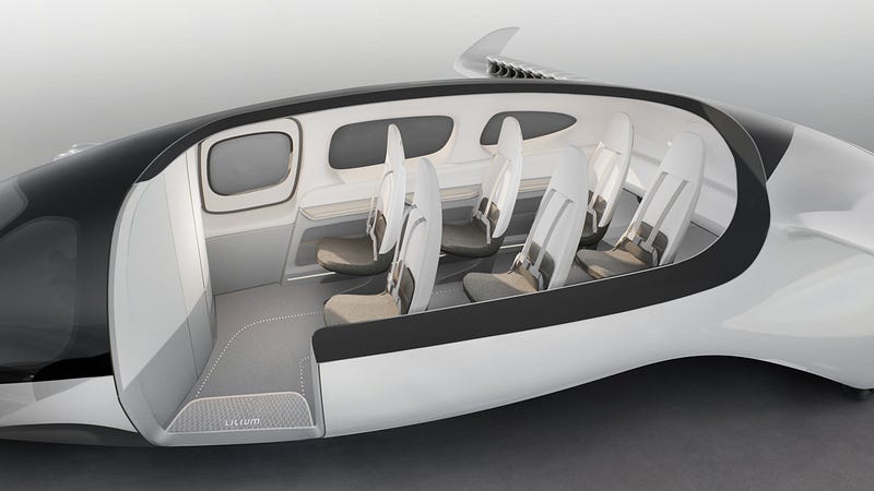 Six-passenger seating configuration in the Lilium Jet