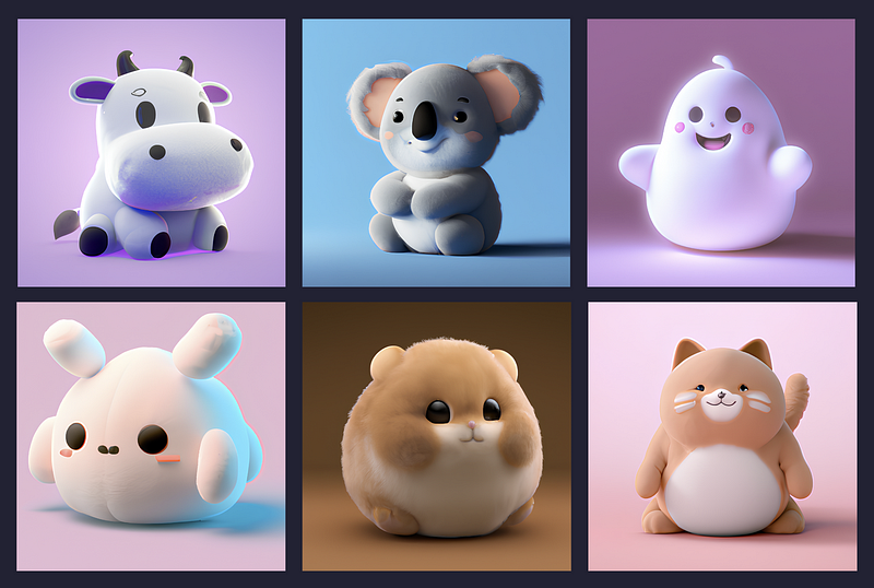 Example of a 3D plush toy render