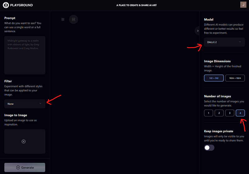 Playground AI dashboard view