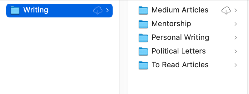 Organized folder structure example