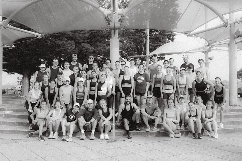 Group of runners at a club event