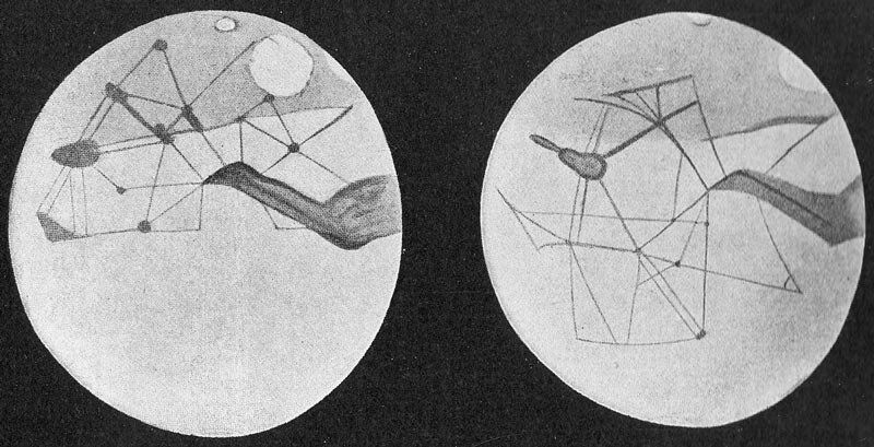 Lowell's sketches of Martian canals