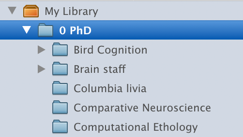 PhD folder structure in Zotero