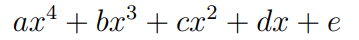 General form of a quartic polynomial