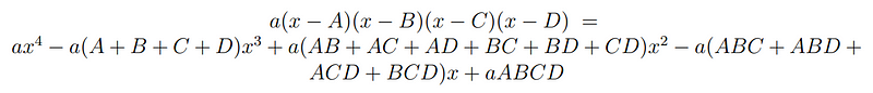 Expansion of the polynomial